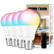 LE Smart Light Lighting &amp; Fans, Works with Alexa and Google Home, No Hub Required, Pack of 4 (8.5W = 60W, RGB and White