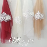 Veil Nikah,Veil Nikah Lace,Veil Pengantin,Veil Nikah Sulam,Veil Pengantin Off White,Veil Pengantin P
