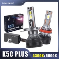 DAWN KNIGHT K5C PLUS 140W H7 H11 H4 H1 Canbus หลอดไฟ LED 4300K LED HB3 9005 HB4 9006 K6C LED คู่ทองแ