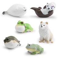 Simulated Wild Animal Model - Tree Frog Clown Frog Otter Seal Puffer Fish Civet Cat Decorative Ornam