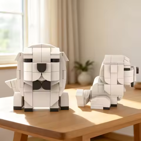 132pcs MOC Bond Forger Spy X Family BrickHeadz Sitting Model Building Blocks Christmas Gift Construc