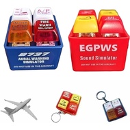 Pilot And Crew Alert Keychain EGPWS Warning Sound Simulator, LED Aviation Cockpit Safety Button for 
