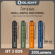 OLIGHT I3T 2 EOS Pocket EDC Flashlight Bundle 350 Lumens Rechargeable Tail-Switch LED Flashlight