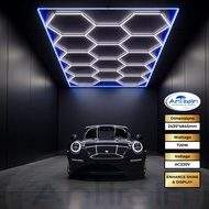 DEEP BLUE LED HEXAGON LIGHT DETAILING HONEYCOMB LIGHT MODULAR FOR WORKSHOP GARAGE DETAILING CENTER W