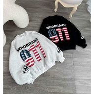 Loose Form Sweater, Thick Ribbed Fleece Printed 911 Style. At At At At At At At At At At At At At At