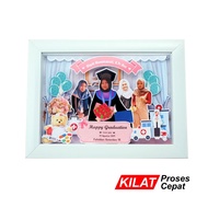 Scrap Frame 3D Picture Frame size A4 Graduation Gift Wedding Anniversary Engagement Birthday
