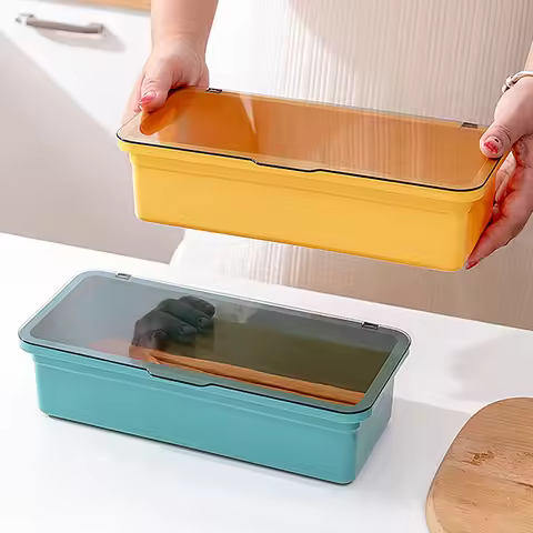 Cutlery Storage Tray Holder Tableware Organizer Spoon Fork Storage Box Plastic Container Cutlery Rac