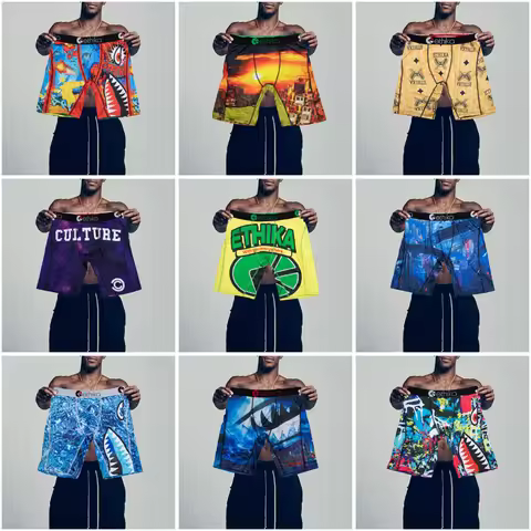 ETHIKA 1Pcs Men Underwear Boxers Breathable Mesh Mens Panties Plus Size S-3XL Swimming Summer Man Un