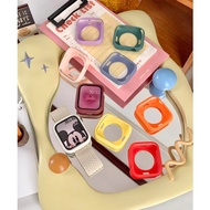 Silicone Case  for iWatch Case 45mm Shockproof Protective Frame S9 Case 49mm Watch Case iWatch S8 Soft Shell 41mm Half Pack Candy Color Case S7 6 5
