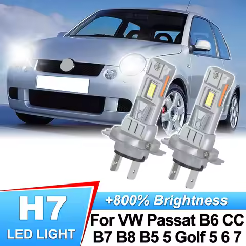For VW Passat B6 CC B7 B8 B5 5 Golf 5 6 7 LED H7 Canbus Car Headlight 50000LM Auto Light 200W CSP Ch