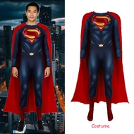 Marvel Superhero Superman Costume for Adult Man Zentai Red Cloak for Kids Boy Halloween Carnival Par