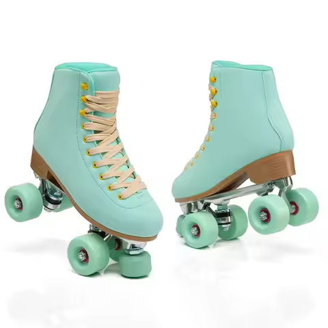 New 4-Wheel Quad Roller Skates for Adults, Metal Frame Skate Shoes Unisex, Breathable Ventilated Wea