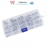 CHAMPIONO 150PCS Variable Resistor, 100ohm-1Mohm Blue White Trimmer Potentiometer, Storage Box 15 Va