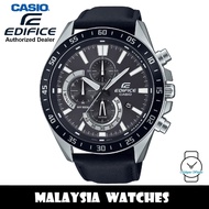 (OFFICIAL WARRANTY) Casio Edifice EFV-620L-1A Quartz Chronograph Black Leather Strap Men's Watch EFV