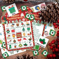 Christmas Bingo Game Card Set, 24 Player Bingo Card Set, Christmas Bingo Cards and Marking Cards coe