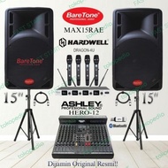 Ready! Paket Sound System Speaker Aktif Baretone Max15Rae Mixer Ashley