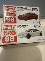 Tomica 98 Tesla Model 3 (white and red/初回特別仕樣) 兩色