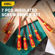 DELI 7 Pcs Insulated Screwdriver Set (Phillips / Slotted / 1000V / Cr-V) DL510007