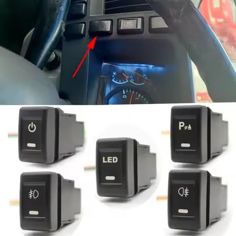 Power Supply Car LED Light Rear Fog light Switch Heating Button Fog Lamp Radar Detector Switch Use F