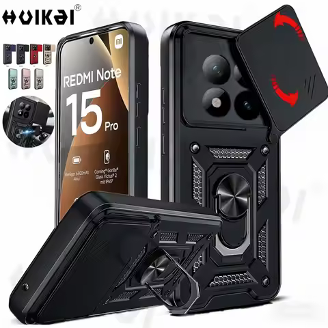 Case For Xiaomi Redmi Note 15 Pro Plus 14 Xaimi 15T Xiami POCO F8 Ultra Slide Camera Protector Shock