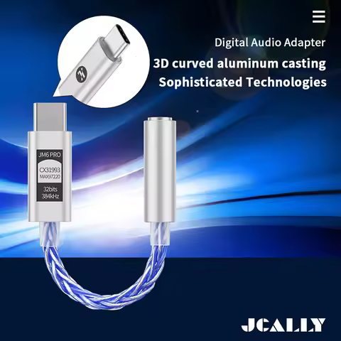 JCALLY JM6 Pro Type-C to 3.5mm Dual DAC CX31993 MAX97220 Digital Audio Portable Decoding Amp HiFi DA