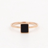 Bismuth & Magnet Black Faceted Fashion Titanium Ring