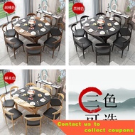 Firestone Dining Table Household Round Table6People8Retractable Folding Marble Dining Table Solid Wood Dining Tables and