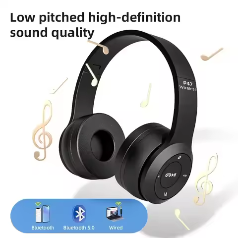 P47 Wireless Bluetooth Headphone With Microphone Foldable Headsets Bass HiFi Sound Music Stereo Earp