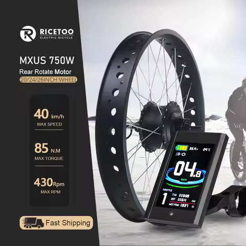 MXUS 48V750W Snow Electric Bike Conversion Kit Rear Rotate Motor with 80mm Wide Rim 20'26x4.0inch