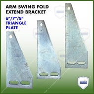 Auto Gate Arm Swing Fold Extend Bracket Autogate System Triangle Plate ( 1PC  ) 6"7" 8" size