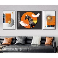 High-end Mirror Painting - 3D Horse Art Living Room Wall Painting 2 (Set of 3 panels)