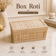 Bread box mini bamboo hamper box size 15cm x 25 cm, height 10cm, premium