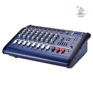 8 Channels Powered Mixer Amplifier Digital Audio Mixing Console Amp with 48V Phantom Power USB/ SD Slot for Recording DJ Stage Karaoke