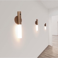 「 YUYANG Lighting 」 LED USB Wireless Wood Stick Night Light Warm Motion Sensor Wall Lamp Magnetic Corridor Cabinet Wardrobe Decor Home