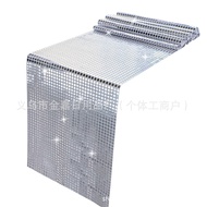 Disco Mirror Sequined Plaid Table Runner European Wedding Party Welcome Atmosphere Decoration Rectan