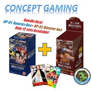 One Piece TCG: Romance Dawn OP-01 + Paramount War OP-02 Sealed Booster Box Bundle