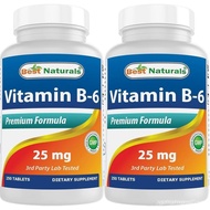 Best Naturals Vitamin B6 25mg 250 Tablets (250 Count (Pack of 2))