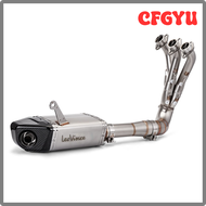 CFGYU ท่อไอเสียรถจักรยานยนต์แบบเต็มระบบไปป์คาร์บอนไฟเบอร์ LeoVince ท่อไอเสียสลิป-On สำหรับ Yamaha MT