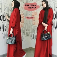 Pao Baju Muslim Murah Pakistan Abaya Merah Wanita Cewek