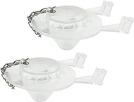 HARSKIYER 2 Pack Clear Toilet Flapper Replacement Kit, 2 Inch Toilet Flap Parts with Stainless Steel Chains and Hook, Fits Most 2 Inch Toilets Flush Valve