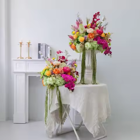 Dopamine Jiaobian Rose Handheld Flower Artificial Orchid Wedding Decoration Engagement Banquet Home 