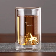 190cc【露營好伴好物】回歸靜謐山林 耐熱雙層玻璃杯 咖啡杯