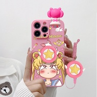 OPPO F19 Pro A94 5G Reno5 F Reno5 Lite F7 F9 F11 F11 Pro F17 Reno5 4G Reno5 5G F5 A73 2020 F17 Pro A93 Reno4 F Cute Kulomi Phone Case With Holder Stand Doll Lanyard Necklace