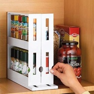 Spice Organizer Rack Multi-Function Rotating Storage Shelf Slide Kitchen Cabinet Cupboard Organizer