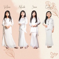 Baju Raya WHITE PUTIH 2024 | Set Kurung Sedondon Ibu Anak