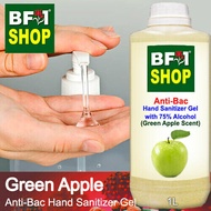 Anti Bacterial Hand Sanitizer Gel with 75% Alcohol  - Apple - Green Apple Anti Bacterial Hand Sanitizer Gel - 1L