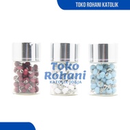 CATHOLIC ROSARY NECKLACE + BOTTLE FRAGRANT GRAVE ROSARY/ ITALY ROSARY/ SWAROVKI ROSARY/ PREMIUM CATH