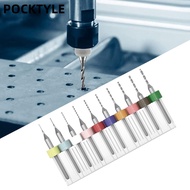 POCKTYLE PCB Drill Bits Tungsten Steel PCB Twist Drill Wood CNC Drill Carbide CNC Milling Cutter