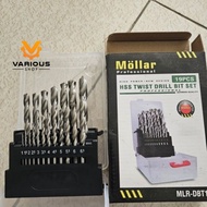 MATA Mollar 19pc HSS Steel Drill Bit Set Mollar 19 HSS Twist Drill Bit Set