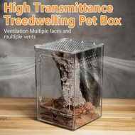 AIGE 1Pcs Ecological Desert Landscaping Box, High Transparent Acrylic Reptile Feeding Box, Durable B